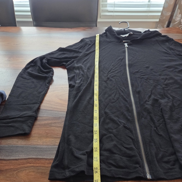 100% Merino Wool Beautiful Unbound XL Black Zip-Up Hoodie NWOT no Pockets - Picture 4 of 5